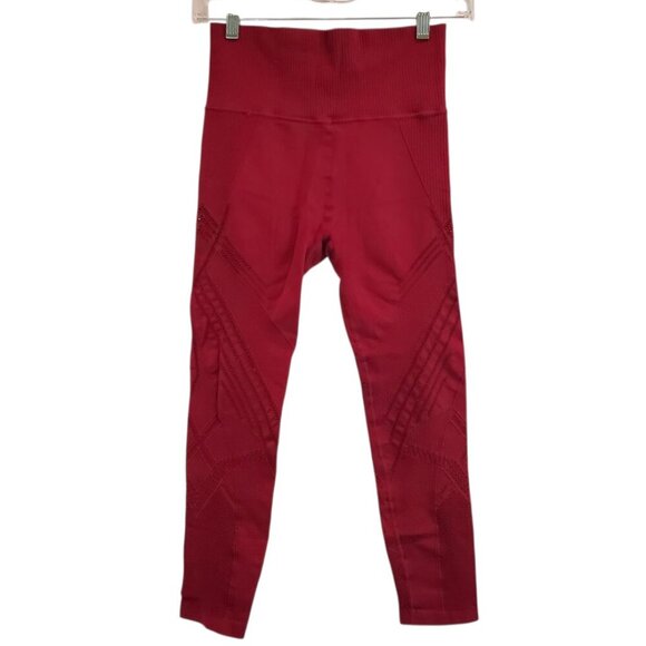 OYSHO SZ M Cranberry Red Yoga/Athletic Stretch Leggings w/Cutout Design - Picture 1 of 6
